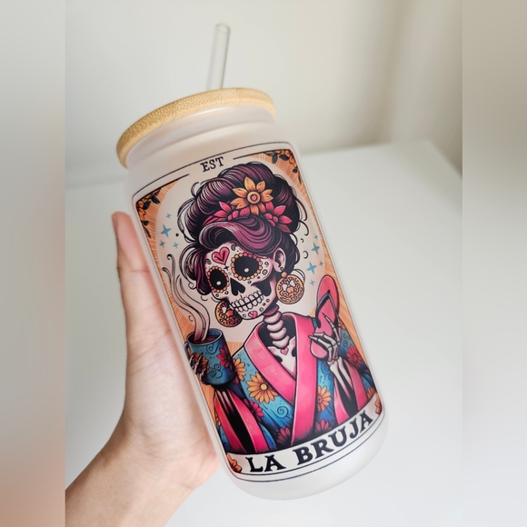 COPY - The Reader Tarot Card 16oz Frosted Beer Can Glass Cup - Picture 2 of 4